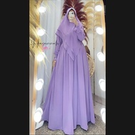 HASANAH SYARI / Baju Gamis Set Jilbab Syari Bahan Ceruty / Gamis Wanita Terbaru / TAN STORE