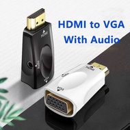 [Shopee Choice] HDMI-compatible to VGA Converter Male To Famale Adapter 3.5 mm Audio FHD 1080P For P