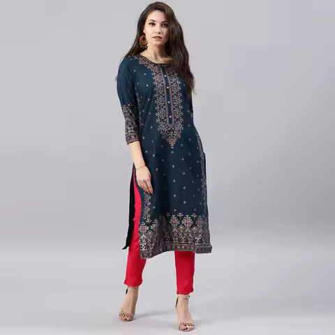 Kurtas for Women Spring Summer Women's Indian Dress Cotton Printed Floral Ethnic Style Kurti Top Sou