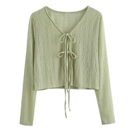 Jacket over a 2-strap dress with 2 bows