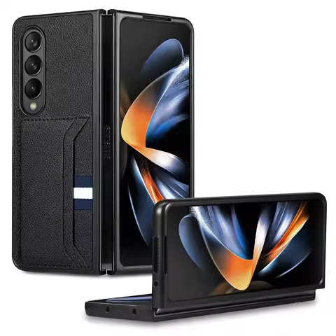 Leather Card Slot Folding Funda Case for Samsung Galaxy Z Fold 7 6 5 4 fold7 fold6 fold5 Fold3 Fold4