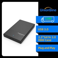 UnionSine HDD Case 2.5 "USB 3.0 HDD Enclosure 2.5นิ้ว Serial Port SATA SSD รองรับ6TB สำหรับ Seagate Toshiba Fujitsu 2.5" HDD กล่อง