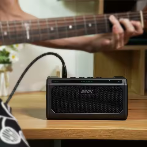 EROK Guitar Amplifier TG-08 10W with Clean, Delay, Overdrive, Distortion, Metal, 5 Hours Battery Lif