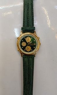 （ 精工聖杯錶 ) Vintage Seiko 7T32綠水鬼 Alarm Chronograph（連二條綠色精工防水皮錶帶）（可先來店睇貨, 滿意才買 )