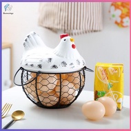 BENNETTGC Creative Iron Chicken Hen Ornaments Egg Storage Basket Egg Rack Egg Tray