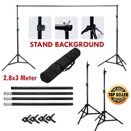 Tripod T-Shaped Bracket Backdrop Studio 280x300cm 4 Clamp Stand Background Foto Stan Tinggi Berdiri 