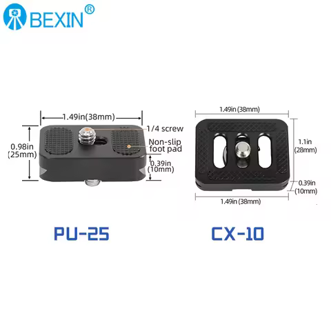 BEXIN Mini Plate Quick Release Plate Tripod Plate Quick Release Camera Plate PU-25 1/4 Screw Mount F