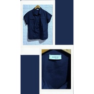 AKRIS PUNTO cotton blend button down short sleeve top preloved L-24