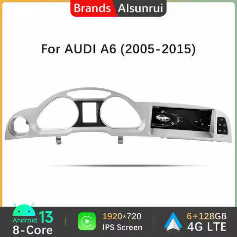 6+128G Android 14 Auto Radio CarPlay For Audi A6 C6 4f 2005 2006 2007 2008-2011 MMI 2G 3G Car Multim