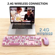Keyboard+Mouse ไร้สาย Wireless 2.4G สีสันสดใส พกพาสะดวก