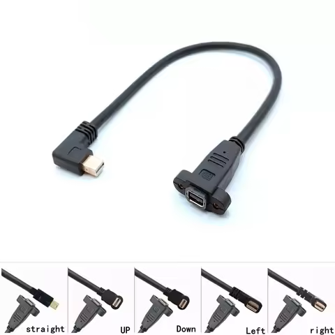Thunderbolt 2 Mini DisplayPort Male To Female 90 Degree Up & Down & Left & Right Angled with Screw h