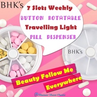 BHK's 7 Slots Portable Light Rotary Pill Dispenser Box