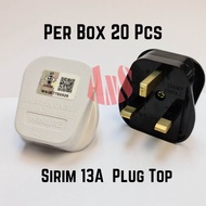20pcs in 1 box, Sirim 13Amp Plug Top White Black