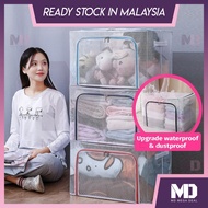《Mega Deal》Extra Large Capacity PVC Transparent Foldable Storage Box Steel Frame 22/66/80/110L