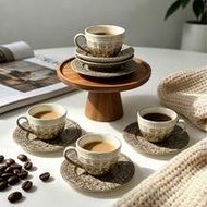 6pcs/Set 90ml/3.Oz Luxury Electroplated Ceramic Coffee Cup & Saucer Set, Includes Coffee Cups And Sa