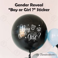 Gender Reveal Boy Or Girl Balloon Sticker Surprise Sticker Baby Gender Reveal Sticker