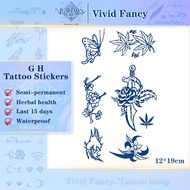 [Vivid Fancy] 12*19cm GH Tattoo Sticker Waterproof Healthy Herbal Lasts to 2 weeks
