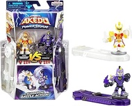 Legends of Akedo Powerstorm Versus Pack 2 Mini Battling Action Figures and 2 Battle Controllers Epic Bright Knight Prideheart Versus Darkspike, Multicolor (15174)