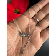 Pre-made necklace set (attached tightly to the chain) made of silver engraved with S925 metal, 0.5 m