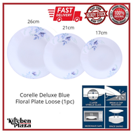 (Loose) CORELLE Deluxe Blue Floral Round Plate (3 Option to choose) Dinner Plate/Luncheon Plate/B&amp;B Plate