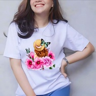 T-SHIRT Wanita T-SHIRT with Printed Motif for Adult Women Basic T-SHIRT for Adult Women T-SHIRT Tops