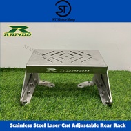 RAPIDO Stainless Steel Laser Cut Adjustable Rear Rack Foldable Rack Monorack Lc135 Nmax 2020 V2 Y15