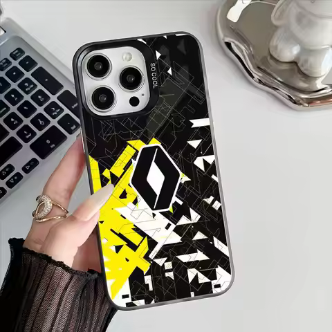 R-Renault Logo French Car Phone Case For Apple 11 12 13 14 15 16Pro Max Plus Protect Plating Phone C