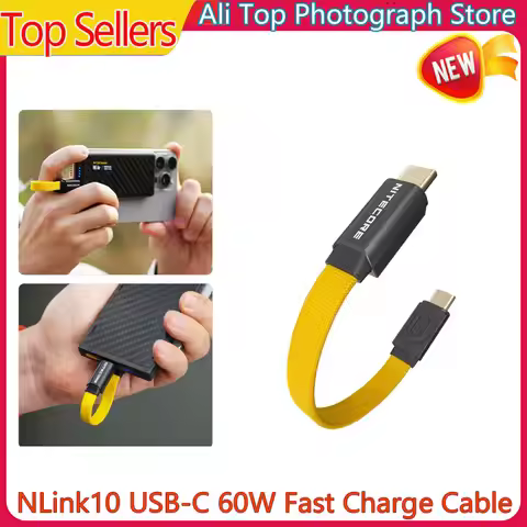 NLink10 USB-C 60W Fast Charge Cable 7CM Short Dual Type-C Cable Magnetic Storage for NITECORE NB1000