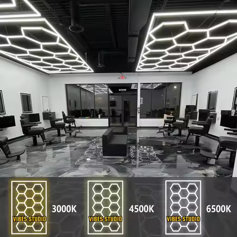 Hexagon Garage Light LED Lamp 3000K 4500K 6500K Honeycomb Light Accessories Shop Home Gym Barbershop