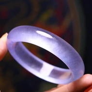 ☬High Ice Grade A Purple Jade Bangle Women Fine Jewelry Genuine Myanmar Jadeite With Certificate ┱☽