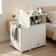 Narrow Bedside Organizer Cabinet, Stackable Sock Box with Lid, Ideal for Room Storage, 1 Door Kabine