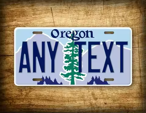 Personalized "Any Text" Oregon State License Plate