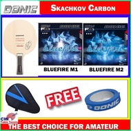 DONIC Skachkov Carbon 7 ply (5 + 2 aramid-carbon layers) +DONIC BlueFire M1 + DONIC BlueFire M2 COMB