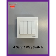 Crown 4 Gang 1 Way Switch