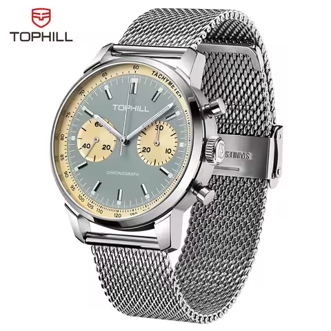 TOPHILL Chronograph Watch Pilot Watch Seagull 1963 Watch ST19 Movement Sapphire Crystal Military Lim