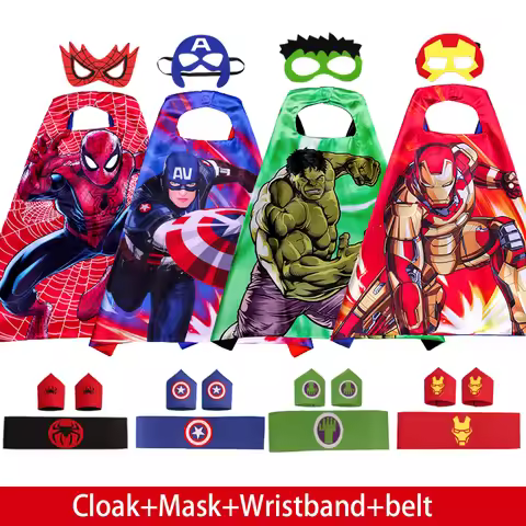 Spiderman Iron Man Children Cloak Cosplay Costume Masquerade Kids Mask Cape Thor Cape Birthday Party