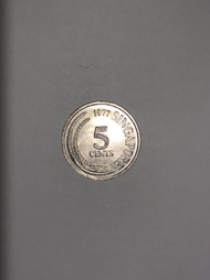 Koin kuno singapura 5 cent 1977