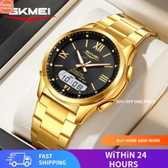 [Spot Goods]Timemei Men's Multifunctional Electronic Watch Dual Display Steel Band Wristwatch Countd