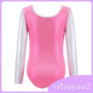 [szlinyou2] Girl Gymnastics Leotard Training Costume Shiny Long Sleeve Teamwear Bodysuit