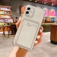 Wallet Credit Card Slot Shockproof Soft TPU Back Cover Phone Case For OPPO A17 A17K A16K A16E A15 A9