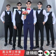 Groom Suit Suit Western Style Wedding Men's Suit Shirt Vest Three-Piece Suit Handsome Groom Brothers