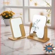 RTJIFSS99 Makeup Mirror, Single Sided Folding Design Vanity Mirror, Simple HD Wooden Rotating Deskto
