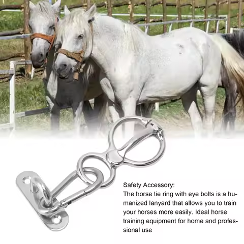 7Pcs Set Stainless Steel Horse Tie Ring Half Round Ring Eye Bolts Horse Training Equipment Durable S