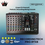 NEW SALE Recording Tech PRO-RTX8 Mixer 6 Channel 8 Input USB Soundcard