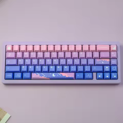 136 Keys Star Moon Gradient Keycaps Cherry Profile PBT Dye Sublimation Mechanical Keyboard Keycap Fo