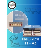 New Ace Pontics Acrylic Resin Teeth {S5: A2, A3, A3.5 - S6: A2, A3, A3.5 - T1: A1, A2, A3, A3.5}
