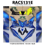 Rapido Cover Set Yamaha Y15ZR V1 V2 Exciter RC150 (59) Accessories Motor Y15 Ysuku Black Grey Green Blue Hijau Lumut