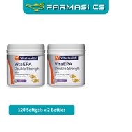VitaHealth VitaEPA Double Strength 120 softgels x 2 bottles (TWIN) EXP:03/2027 [Vita Health Fish Oil