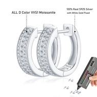 100% Genuine Full Moissanite Earrings for Women Lab Diamond Sparkling Ear Studs 925 Sterling Silver 