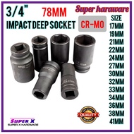 3/4" 17mm-41mm 6PT GERMANY EXTRA LONG IMPACT DEEP SOCKET/IMPACT DEEP SOCKET SET/socket wrench/impact